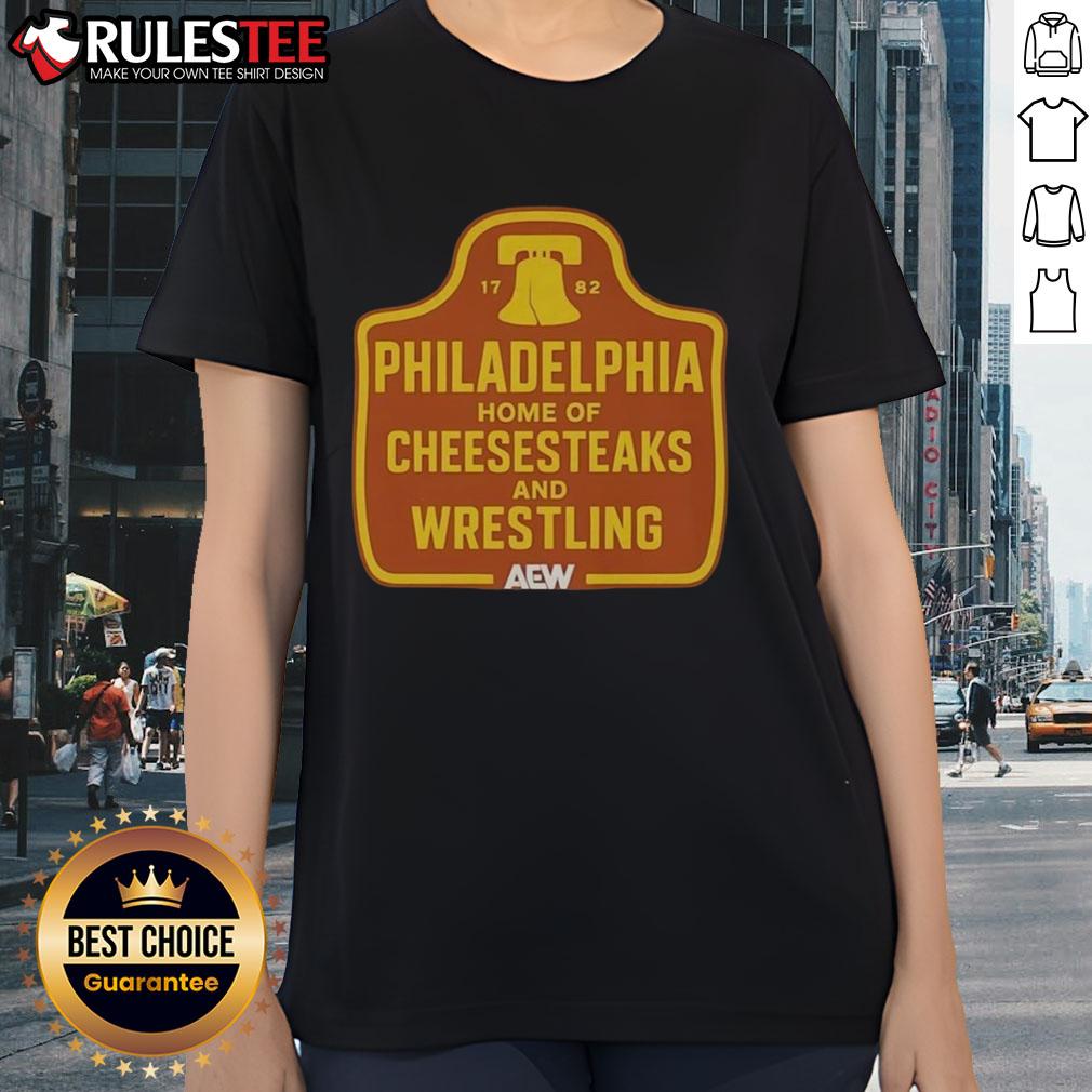 Awesome Philadelphia Home Of Cheesesteaks And Wrestling 1782 Vintage T-Shirt - Image 3