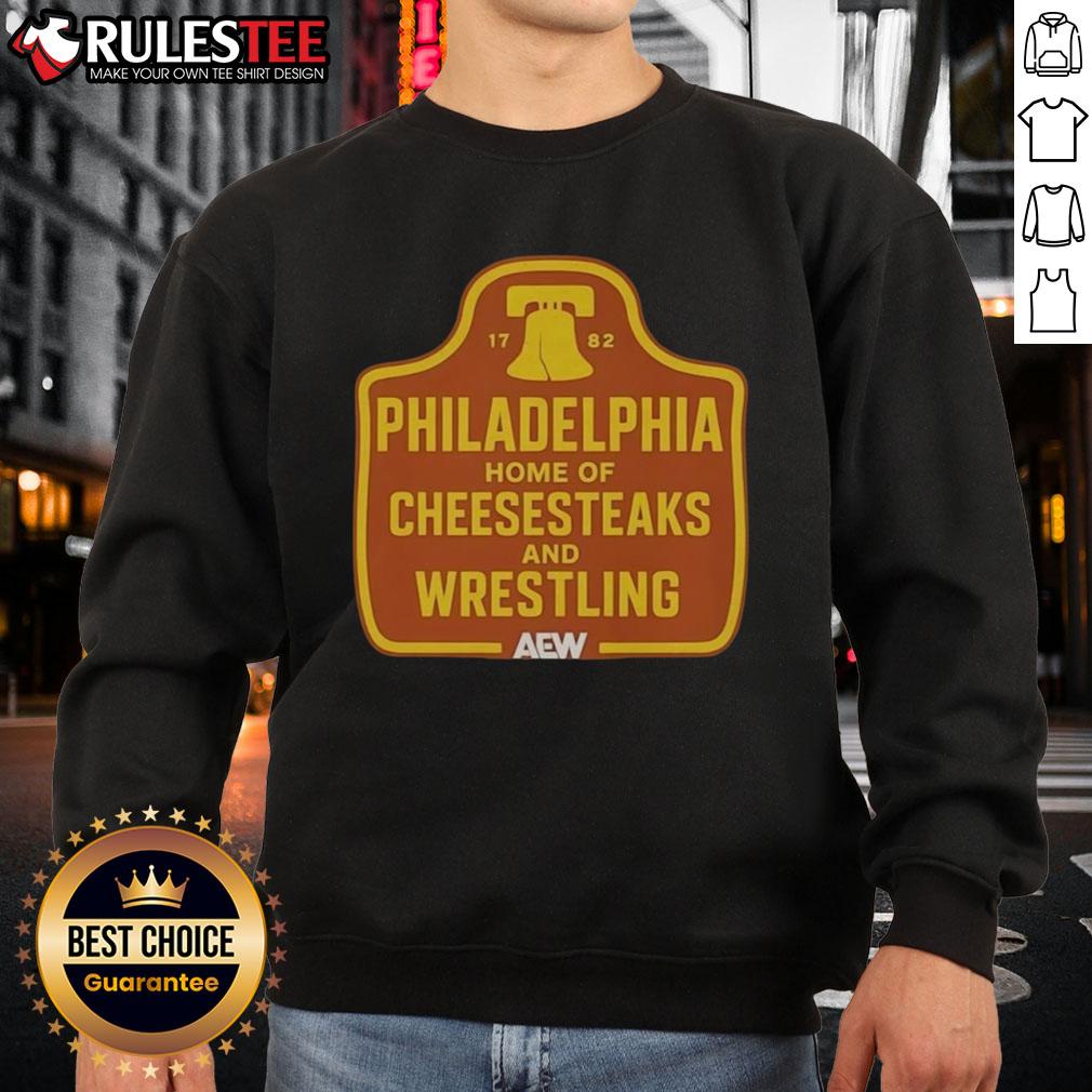 Awesome Philadelphia Home Of Cheesesteaks And Wrestling 1782 Vintage T-Shirt - Image 5