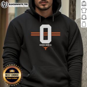 Alternative view of Hot Texas Longhorns Football DeAndre Moore Jr. #0 Stripe T-Shirt
