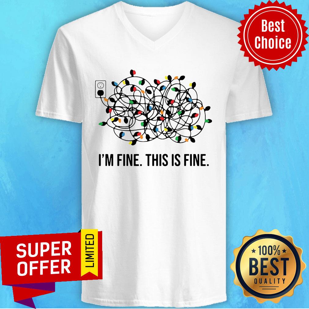 Awesome Christmas Light I'M Fine This Is Fine Shirt - Image 3