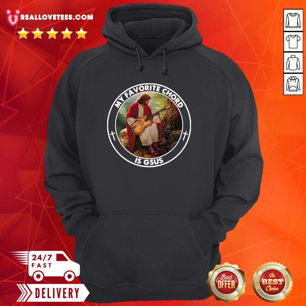 Funny Jesus Playing Guitar My Favorite Chord Is Gsus Shirt - Image 4
