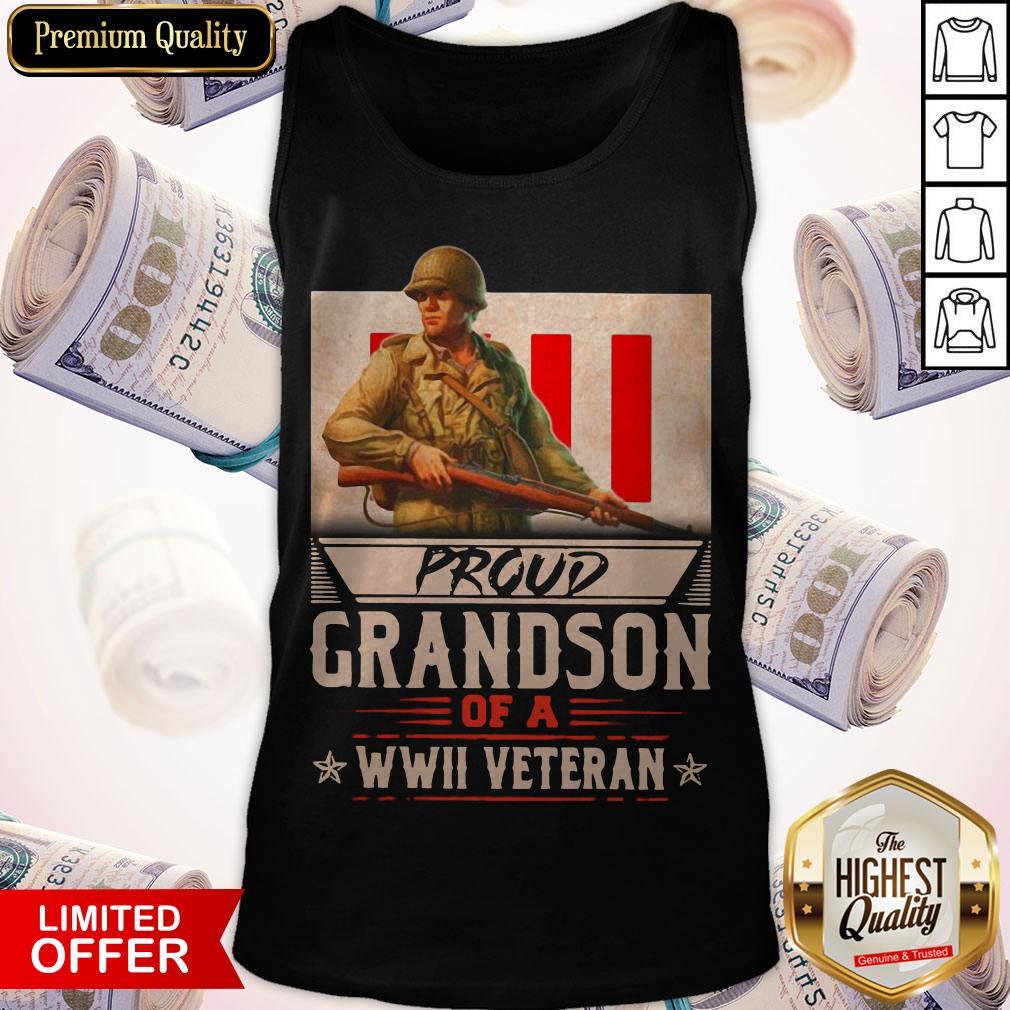 Proud Grandson Of A WWII Veteran Shirt - Image 3