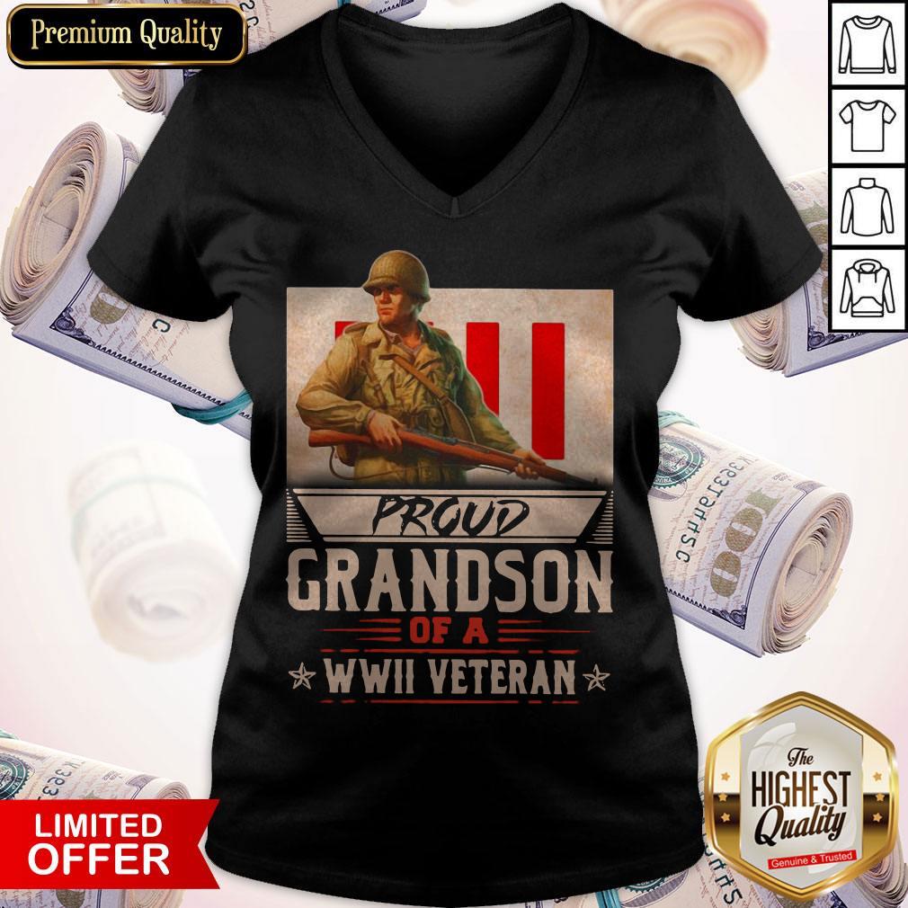 Proud Grandson Of A WWII Veteran Shirt - Image 2