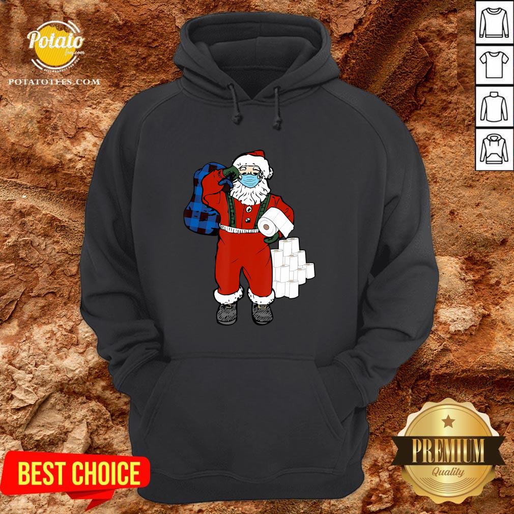 Hot Santa With Face Mask And Toilet Paper Christmas Shirt - Image 5
