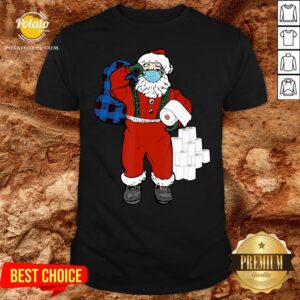 Hot Santa With Face Mask And Toilet Paper Christmas Shirt