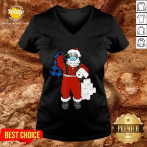 Alternative view of Hot Santa With Face Mask And Toilet Paper Christmas Shirt