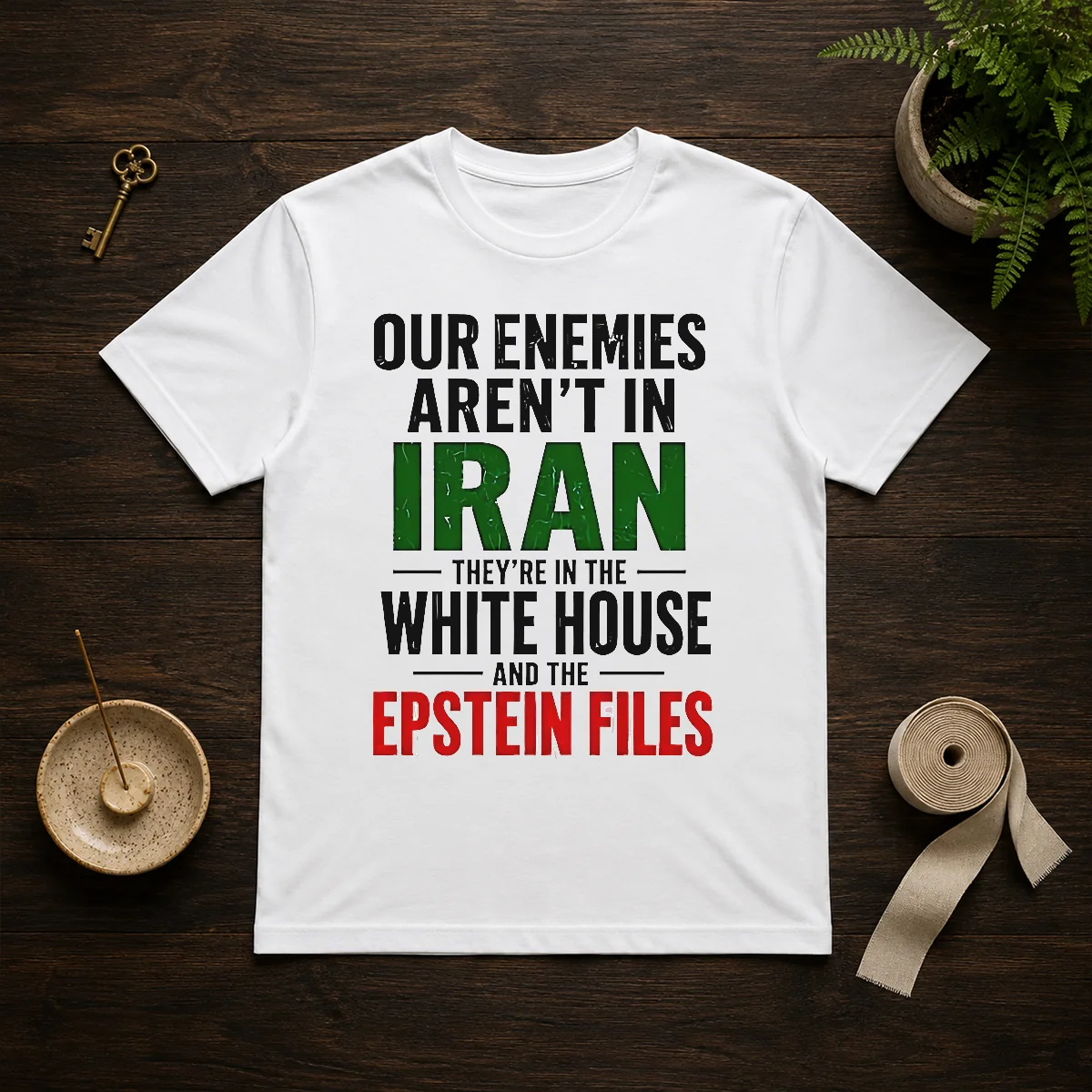 Nice Our Enemies Aren'T In Iran They'Re In The White House And The Epstein Files Shirt
