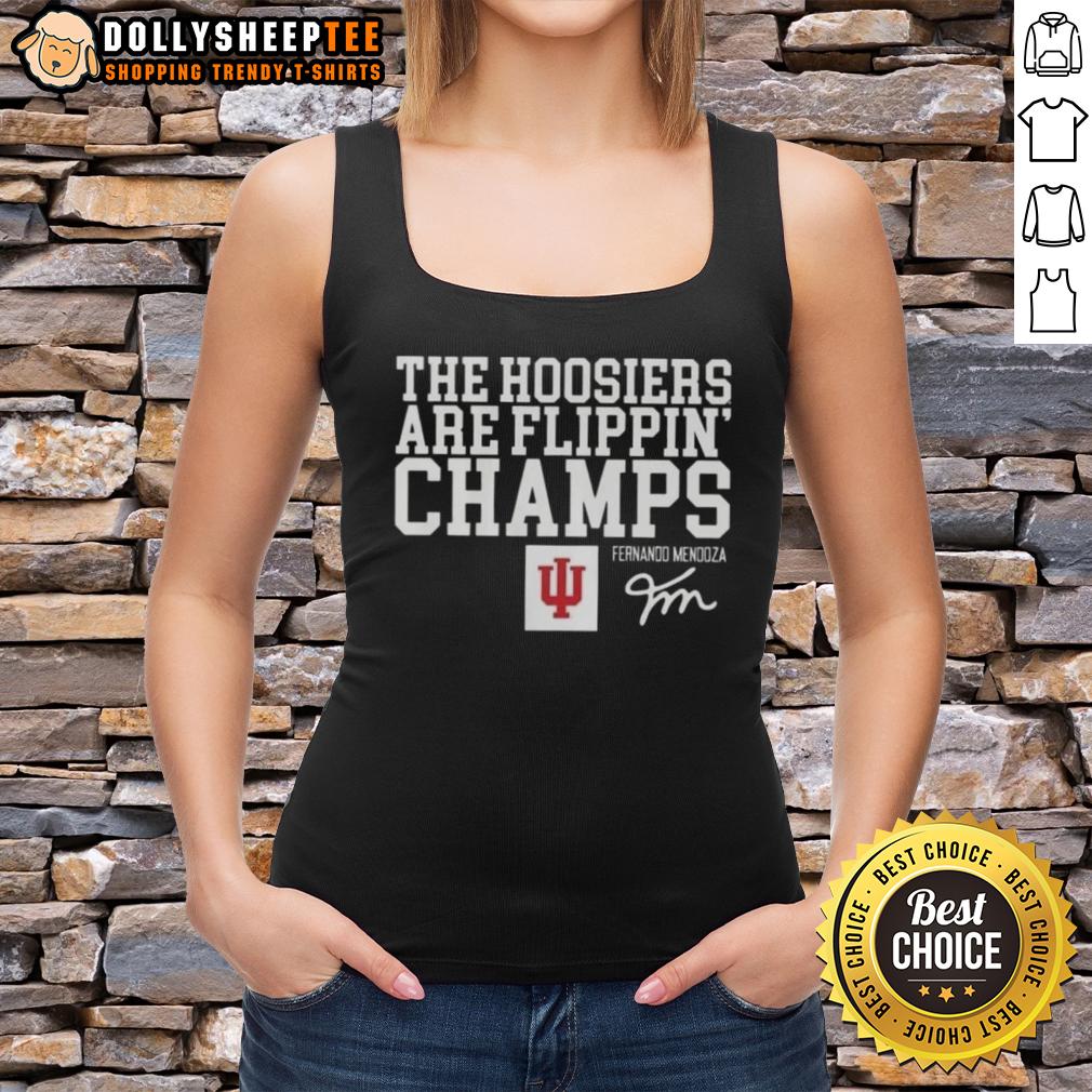 Original Fernando Mendoza Indiana Hoosiers Are Flippin' Champs Signature T-Shirt - Image 4
