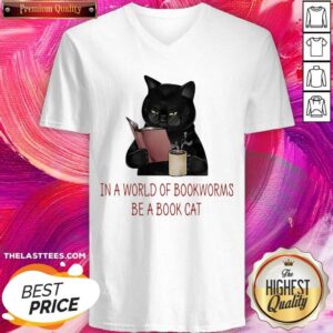Alternative view of Pretty In A World Of Bookworms Be A Book Cat Shirt