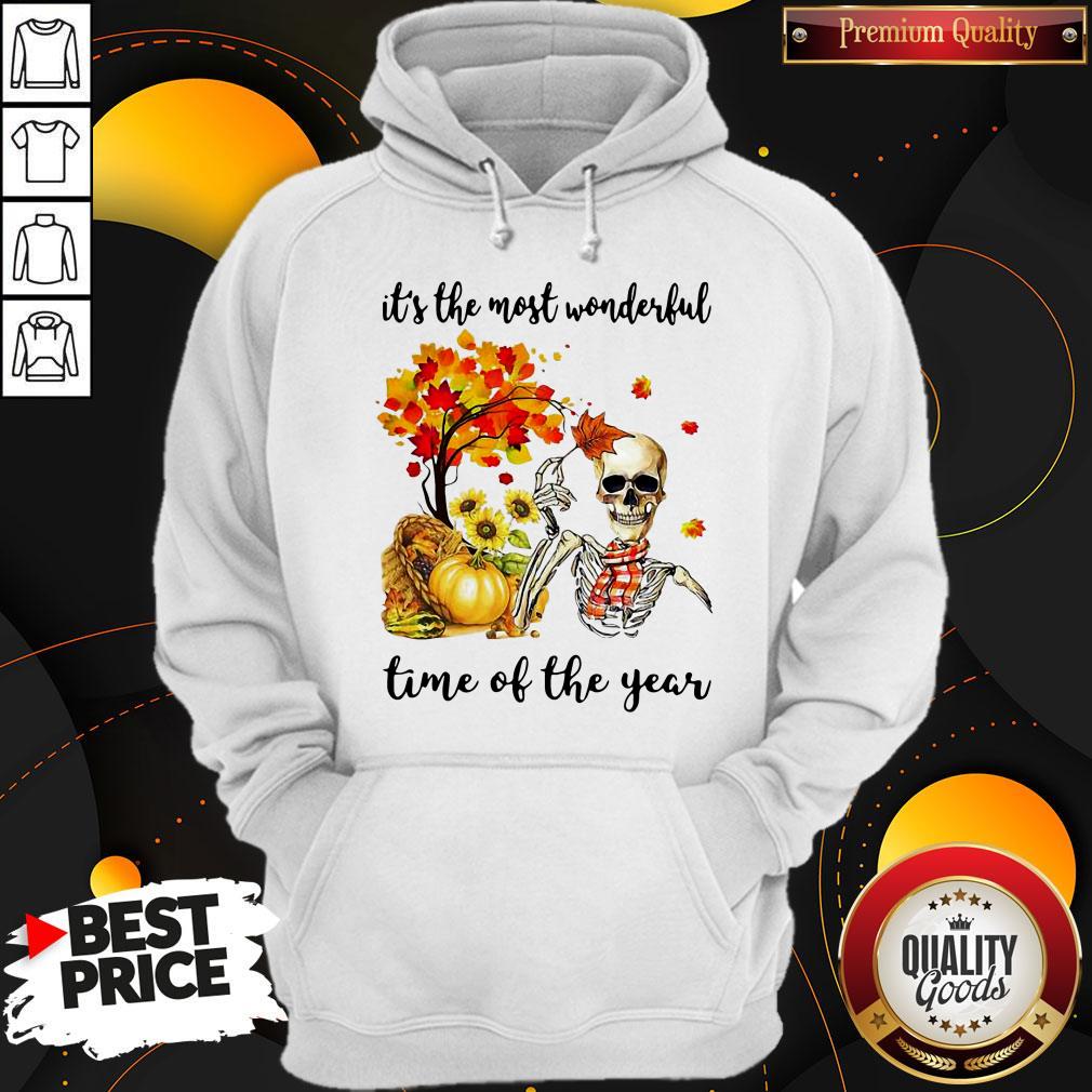 Cute It's The Most Wonderful Skull Pumpkin Autumn Shirt - Image 5