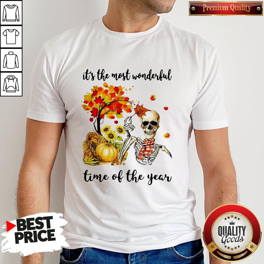 Cute It's The Most Wonderful Skull Pumpkin Autumn Shirt