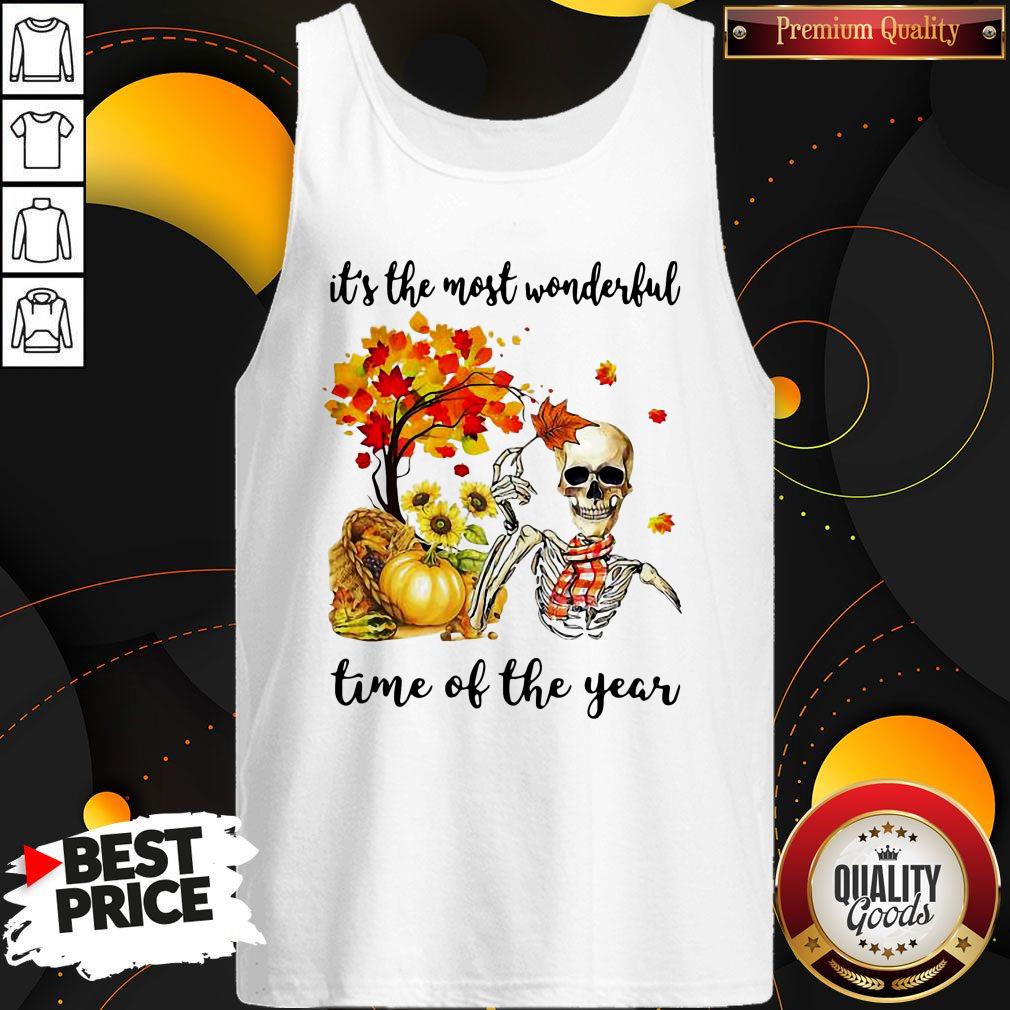 Cute It's The Most Wonderful Skull Pumpkin Autumn Shirt - Image 3