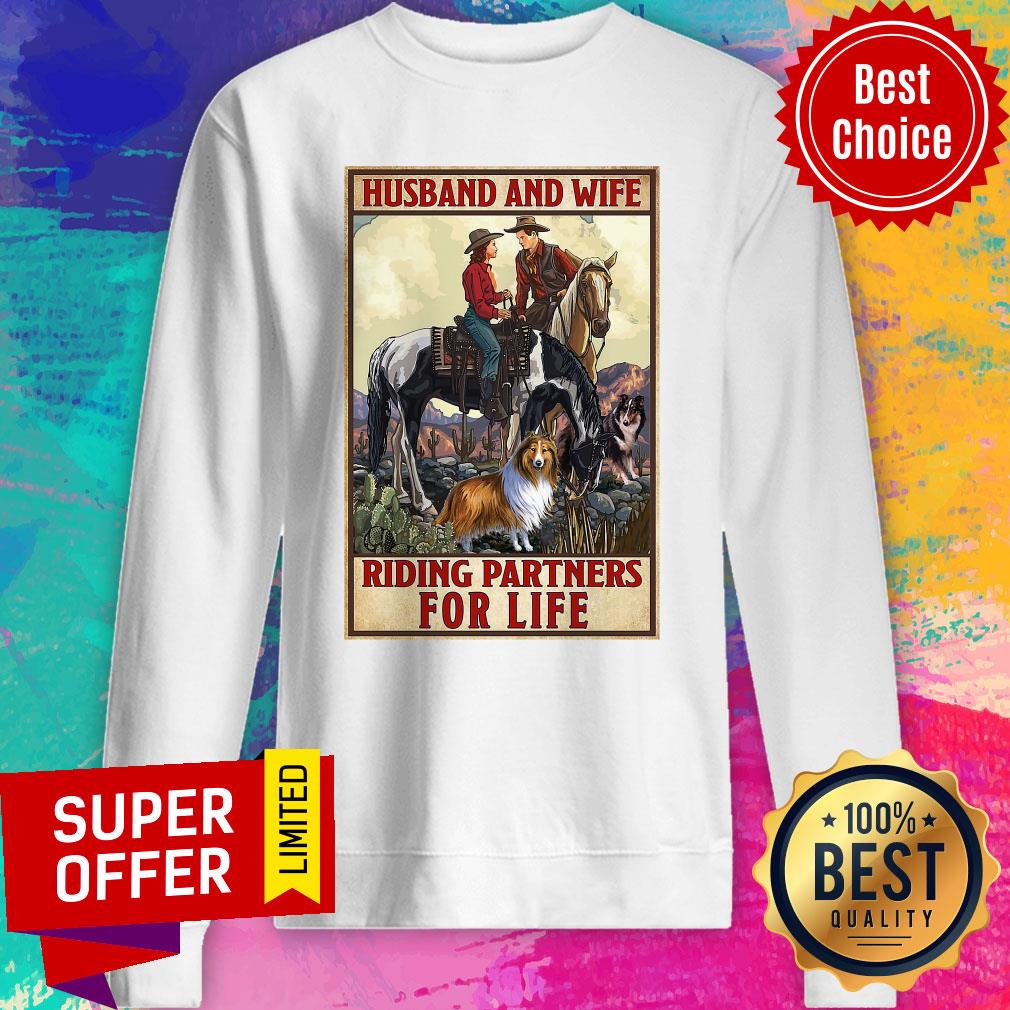 Awesome Husband And Wife Riding Partners For Life Cowgirl Shirt - Image 5