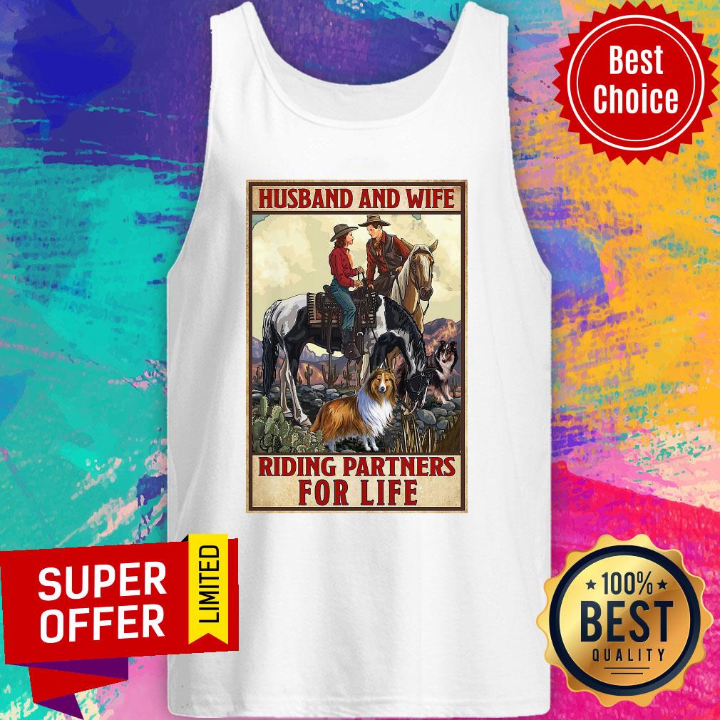 Awesome Husband And Wife Riding Partners For Life Cowgirl Shirt - Image 4