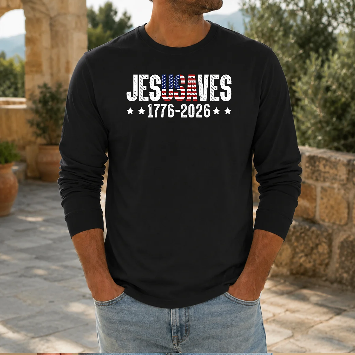 Funny Jesus Saves USA 1776 2026 250 Years Shirt - Image 5