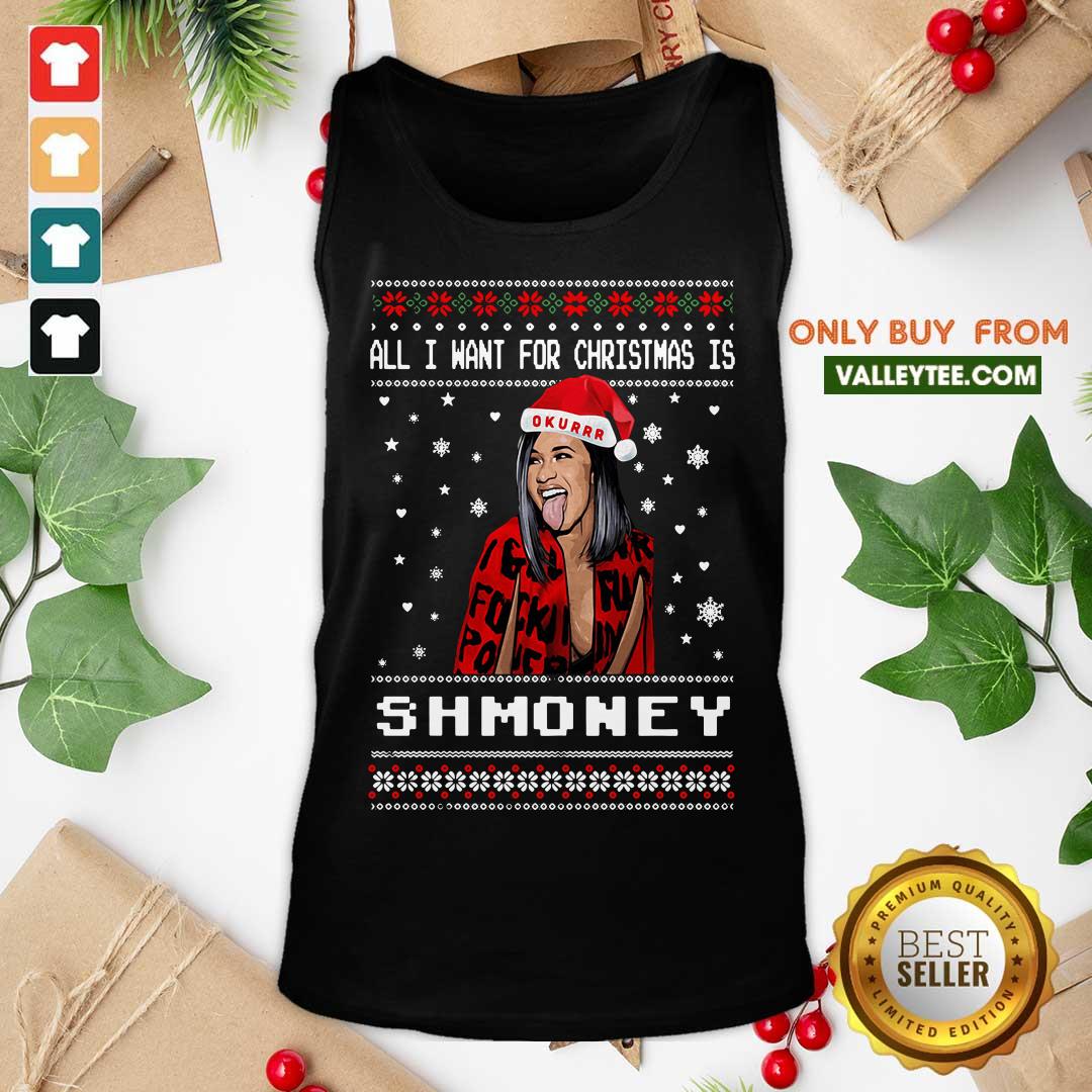 Lovely All I Want For Christmas Is Shmoney Ugly Merry Christmas Shirt - Image 5