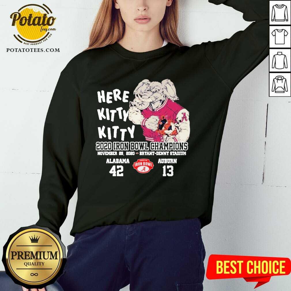 Funny Here Kitty Kitty 2020 Iron Bowl Champions Alabama Auburn Shirt - Image 4