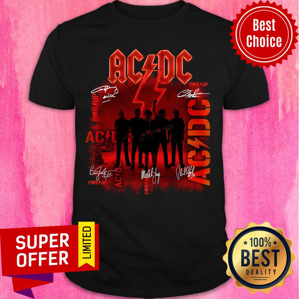 Premium ACDC Rock Band Power Up Album Signatures Shirt