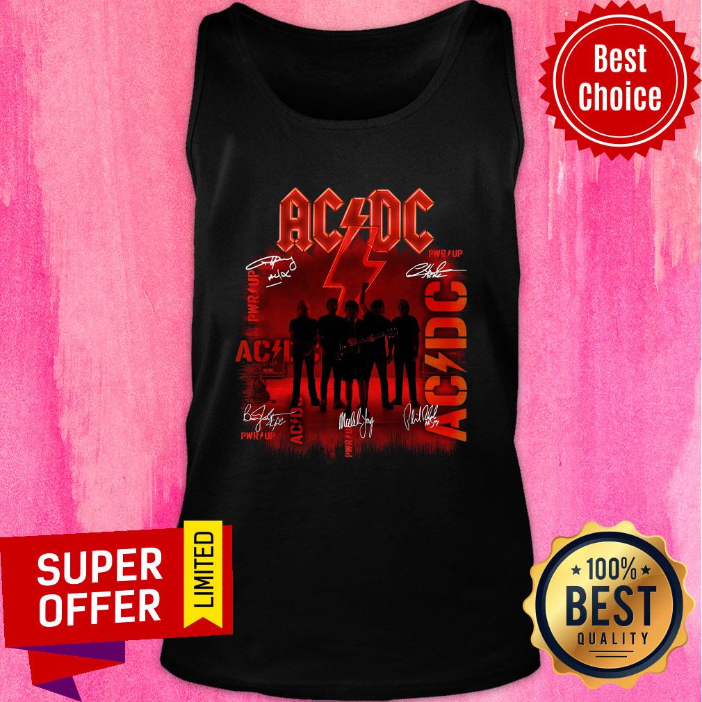 Premium ACDC Rock Band Power Up Album Signatures Shirt - Image 4