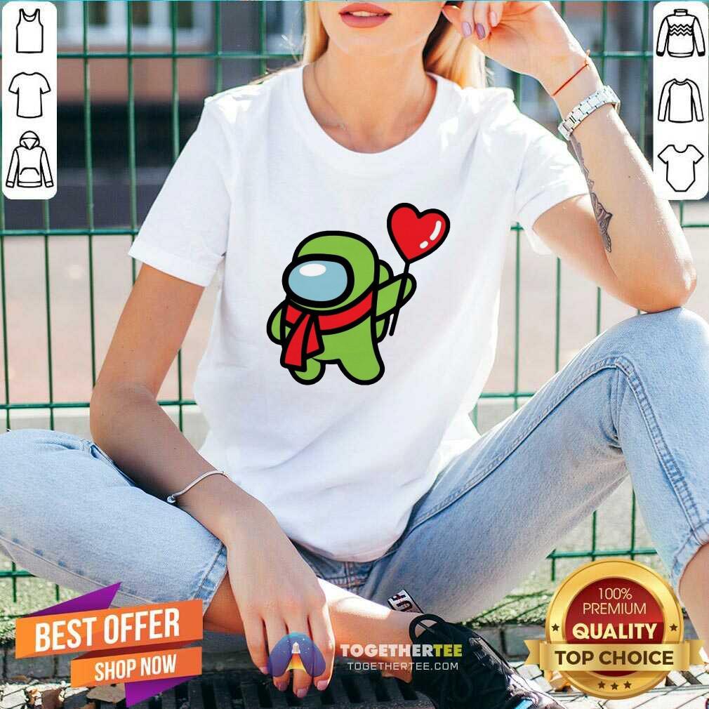 Happy Among Us Heart 2021 Valentine Shirt - Image 2