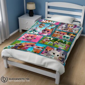 Alternative view of Original Happy Cute Disney Cartoon SuperKitties With Friends Blanket Fleece Customized Blanket