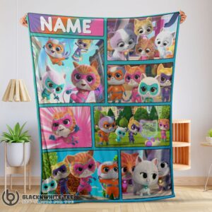 Original Happy Cute Disney Cartoon SuperKitties With Friends Blanket Fleece Customized Blanket