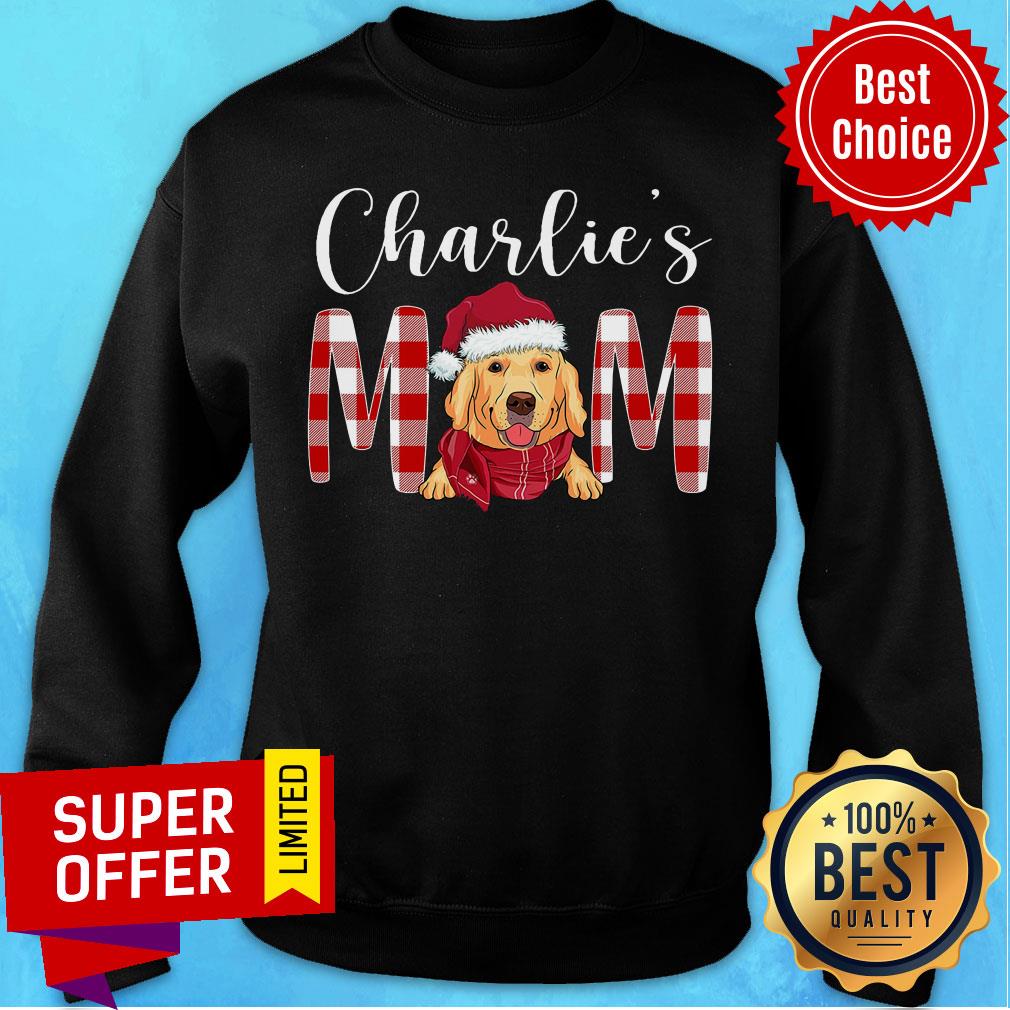 Official Santa Golden Retriever Charlie’s Mom Christmas Shirt - Image 3