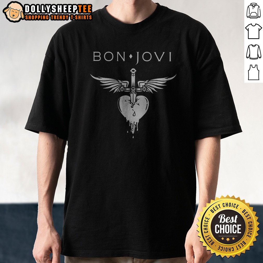 Awesome Bon Jovi Dagger Heart Logo Shirt