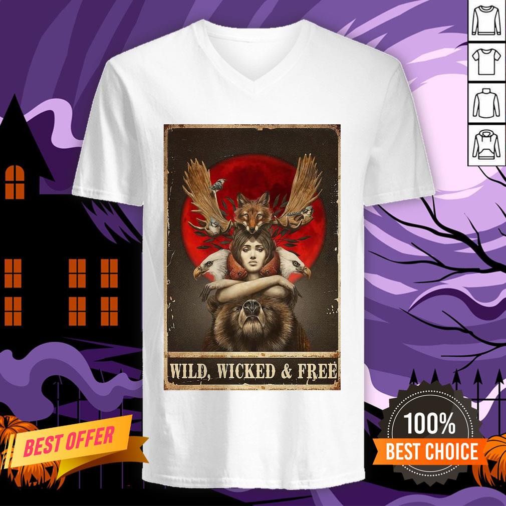 Funny Girl Animals Wild Wicked And Free Shirt - Image 2
