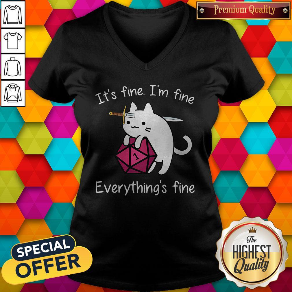 Cat It's Fine I'm Fine Everything's Fine Shirt - Image 2