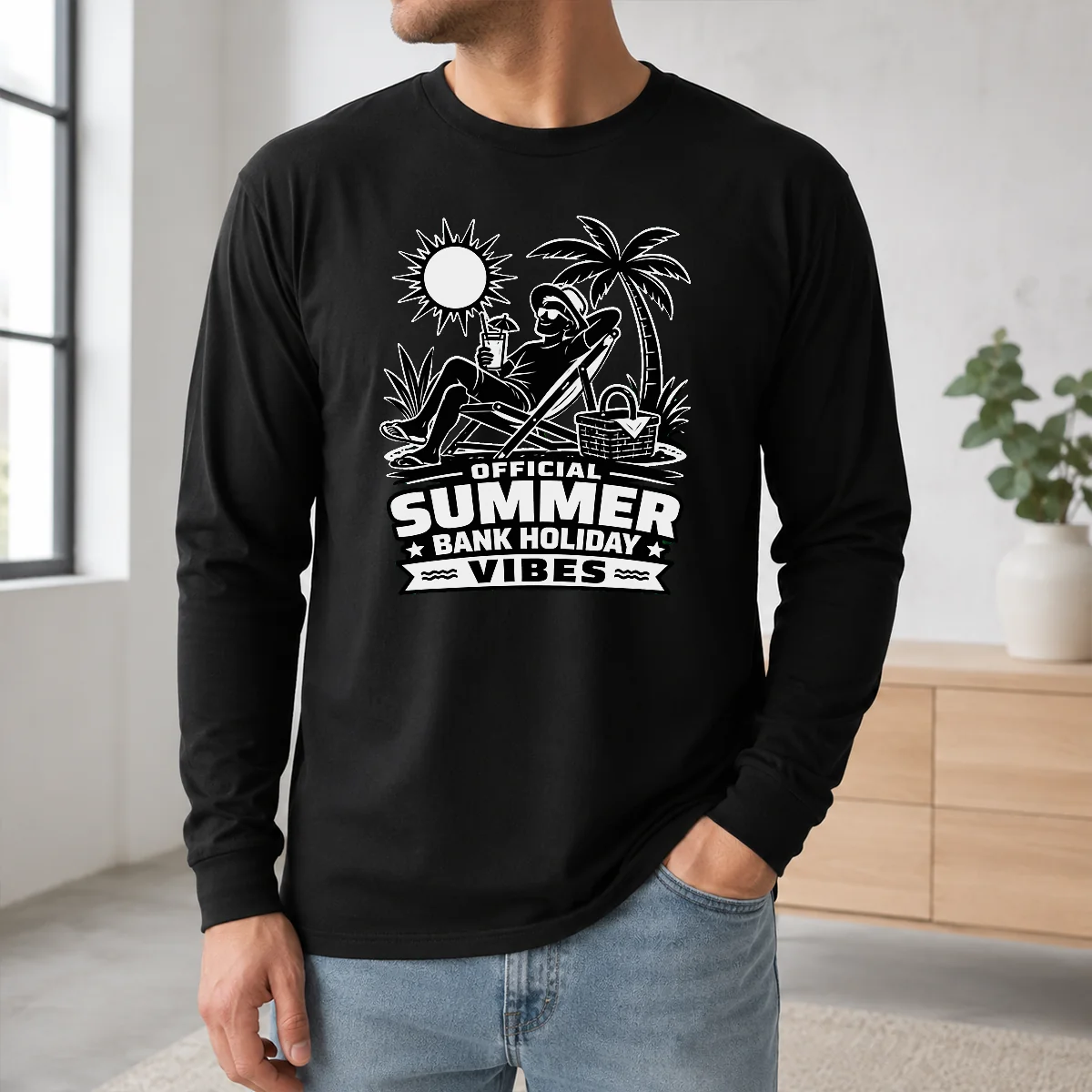 Funny Original Summer Bank Holiday Vibes Silhouette Shirt - Image 5