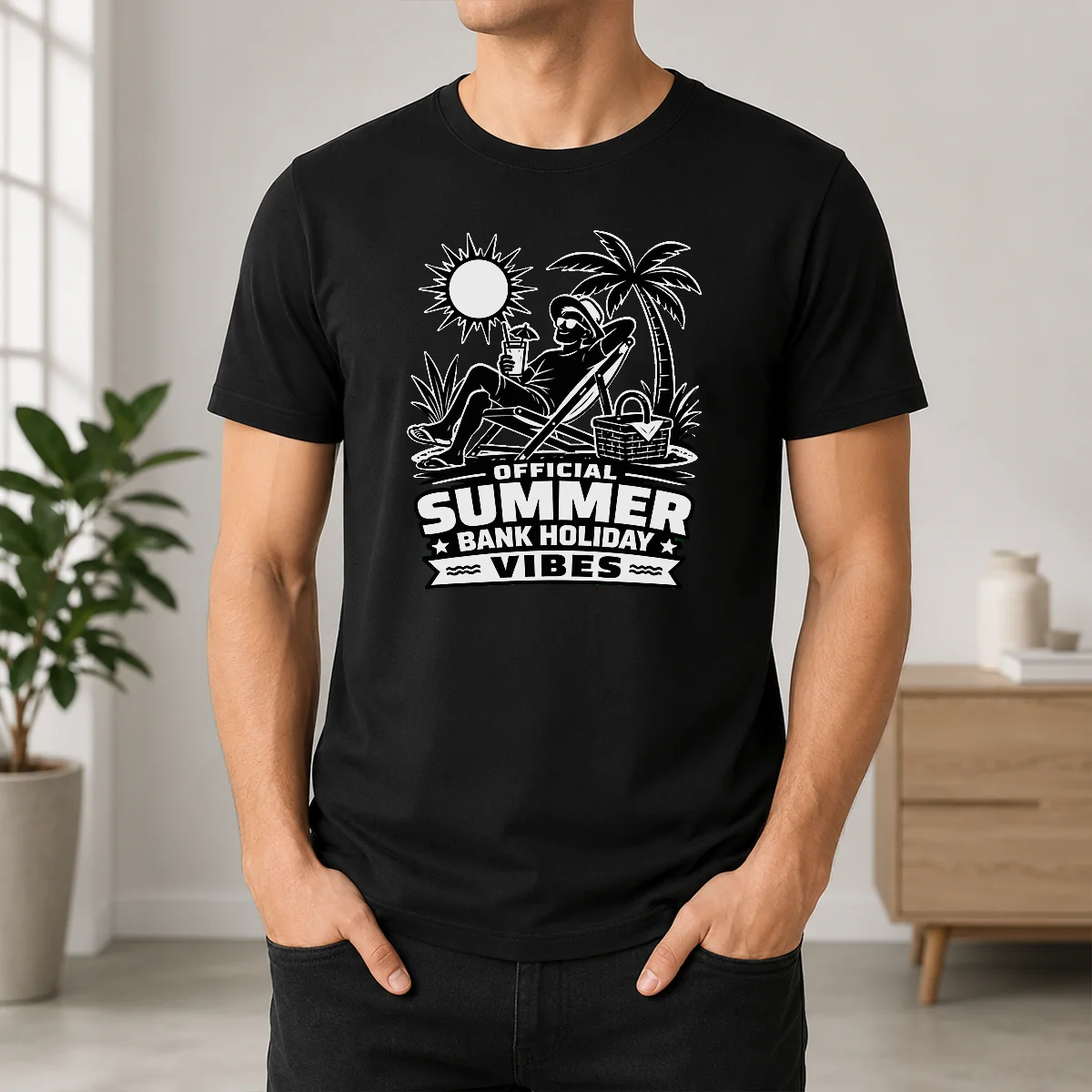 Funny Original Summer Bank Holiday Vibes Silhouette Shirt