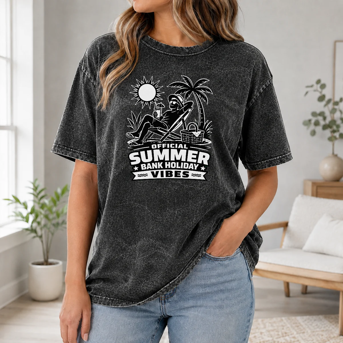 Funny Original Summer Bank Holiday Vibes Silhouette Shirt - Image 8