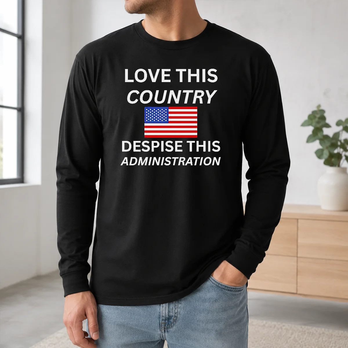 Happy United States Love This Country Despise This Administration American Flag Shirt - Image 5
