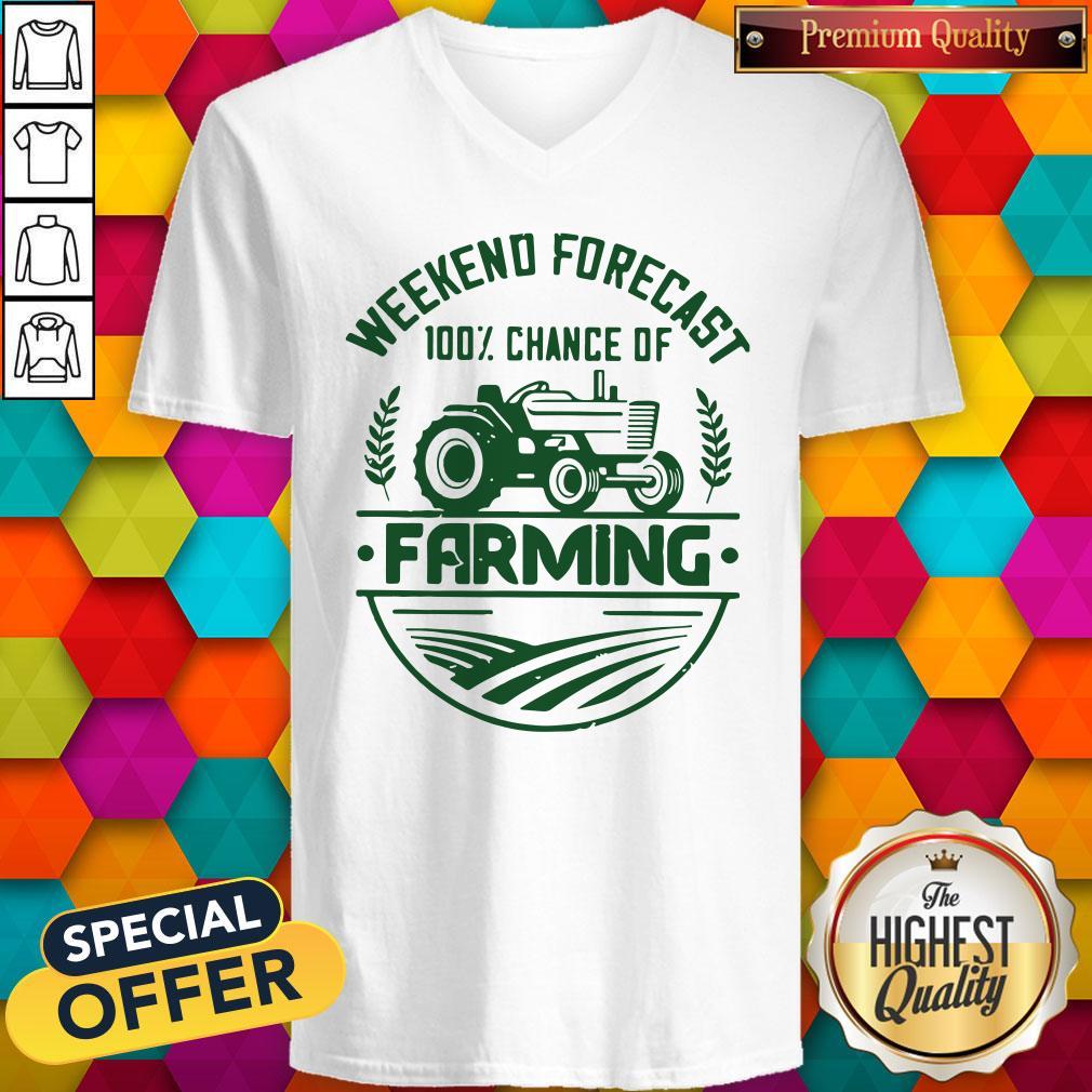 Weekend Forecast 100% Chance Of Farming Shirt - Image 3