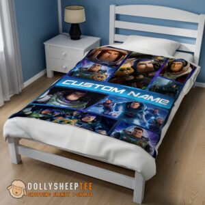 Alternative view of Perfect Cute Hot Disney Buzz Lightyear Collage Fleece Customized Blanket