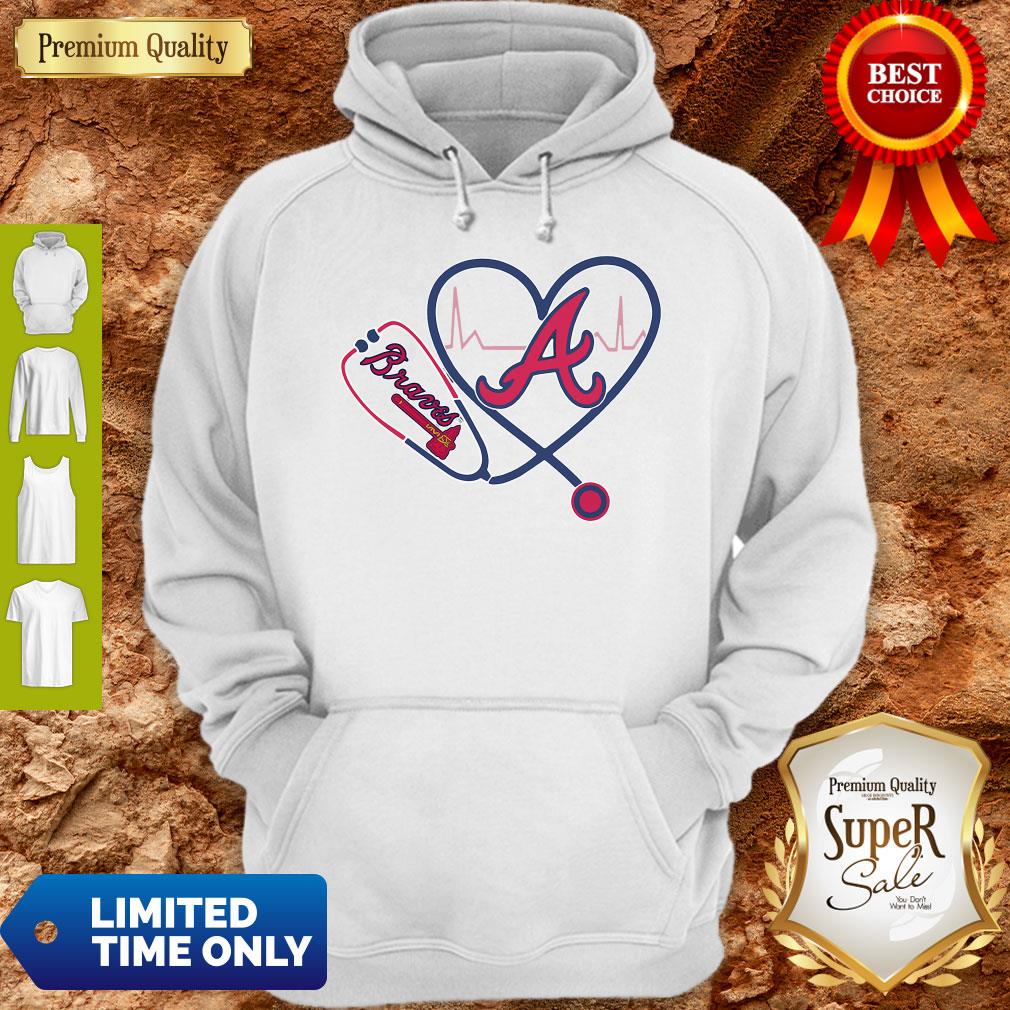 Official Heartbeat Nurse Love Atlanta Braves Shirt - Image 2