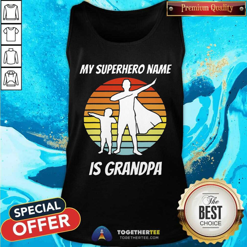 My Superhero Name Is Grandpa Vintage Retro Shirt - Image 4