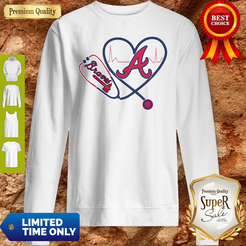 Official Heartbeat Nurse Love Atlanta Braves Shirt - Image 5