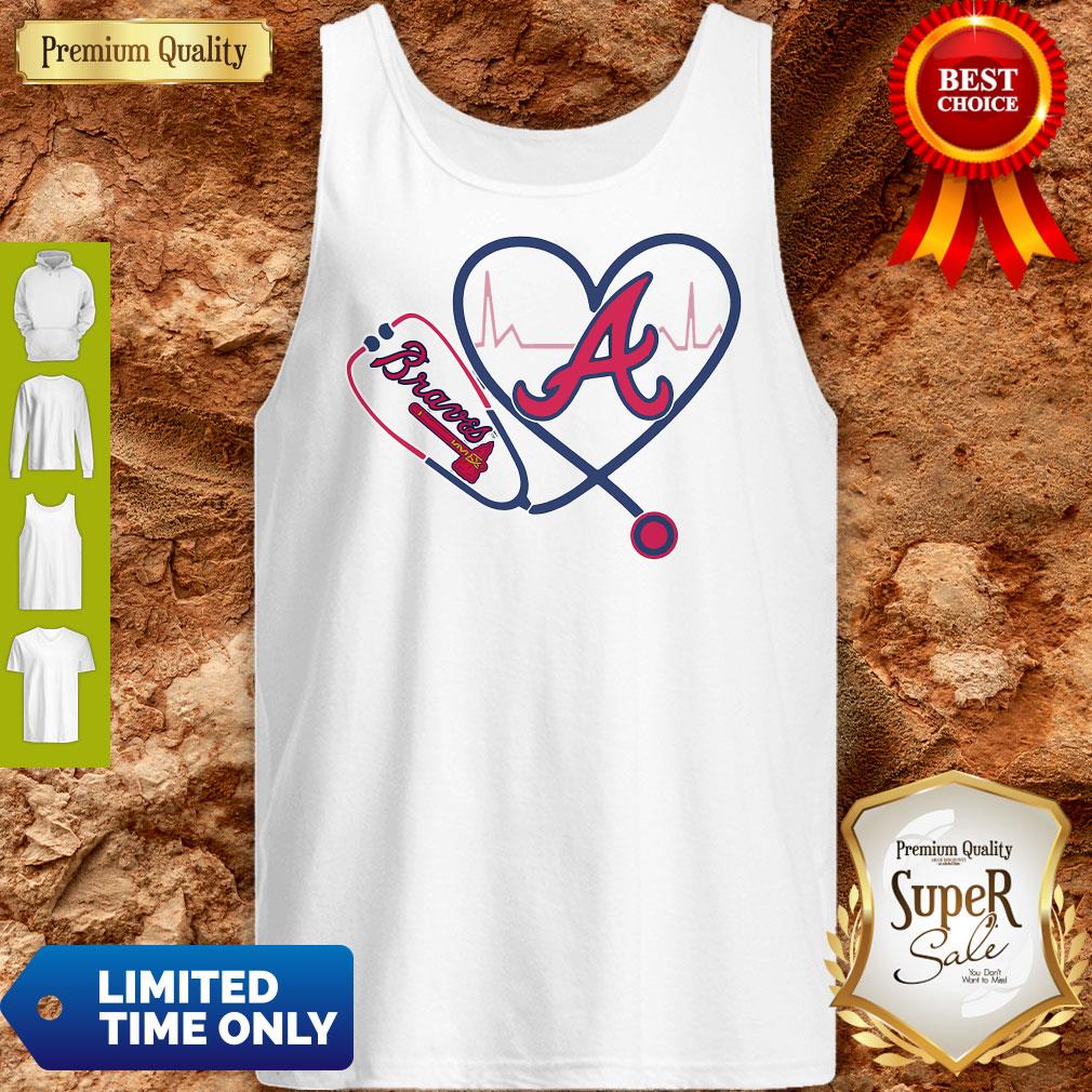 Official Heartbeat Nurse Love Atlanta Braves Shirt - Image 4