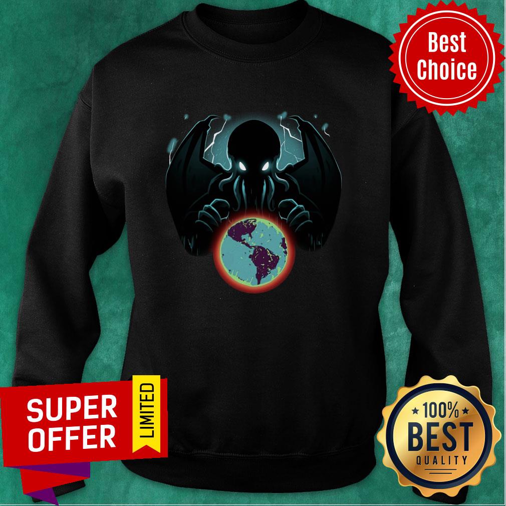 Devil Octopus And Earth Cthulhu The Great Old One Shirt - Image 4