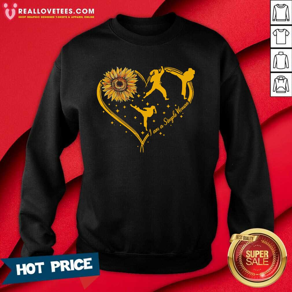 Premium Sunflower Heart I Am A Simple Woman Shirt - Image 3