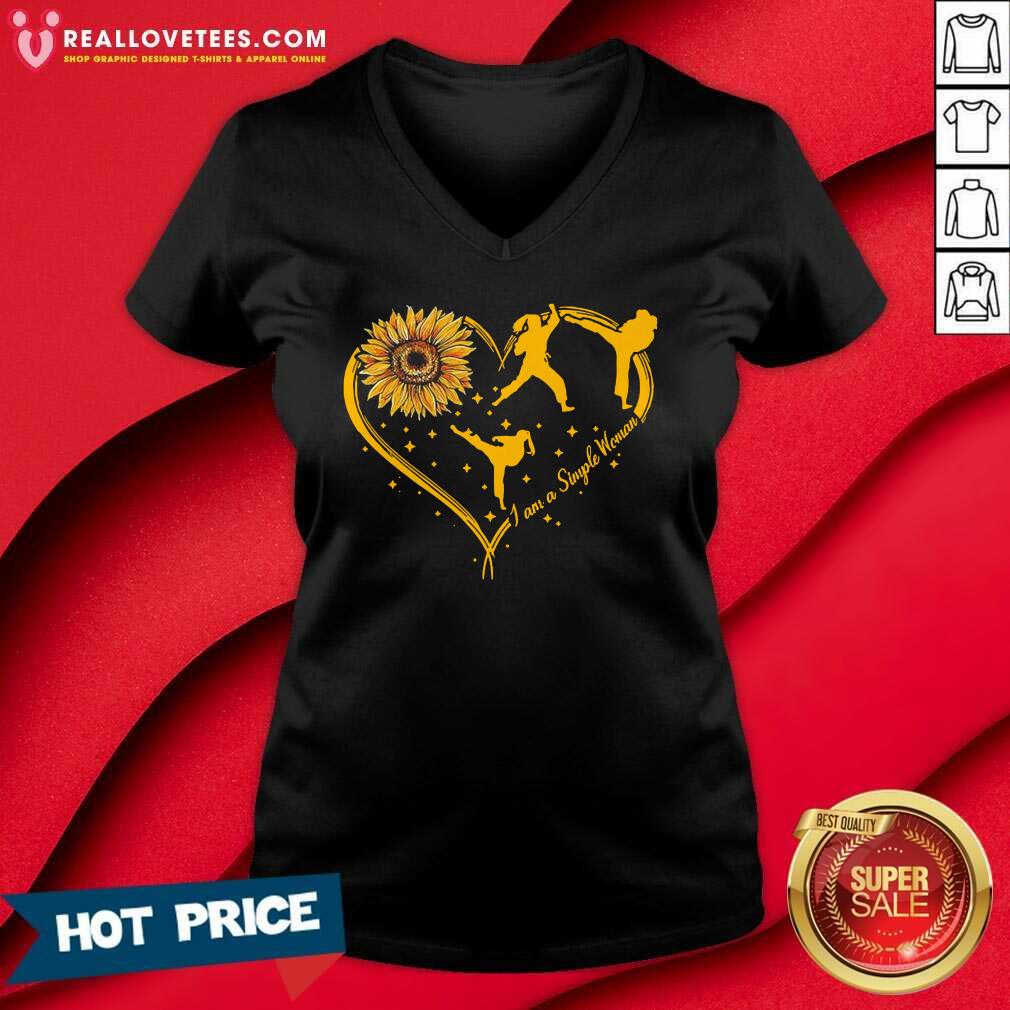 Premium Sunflower Heart I Am A Simple Woman Shirt - Image 5