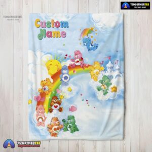Official Rainbow Care Bears Character Sky Blanket Fleece Customized Blanket