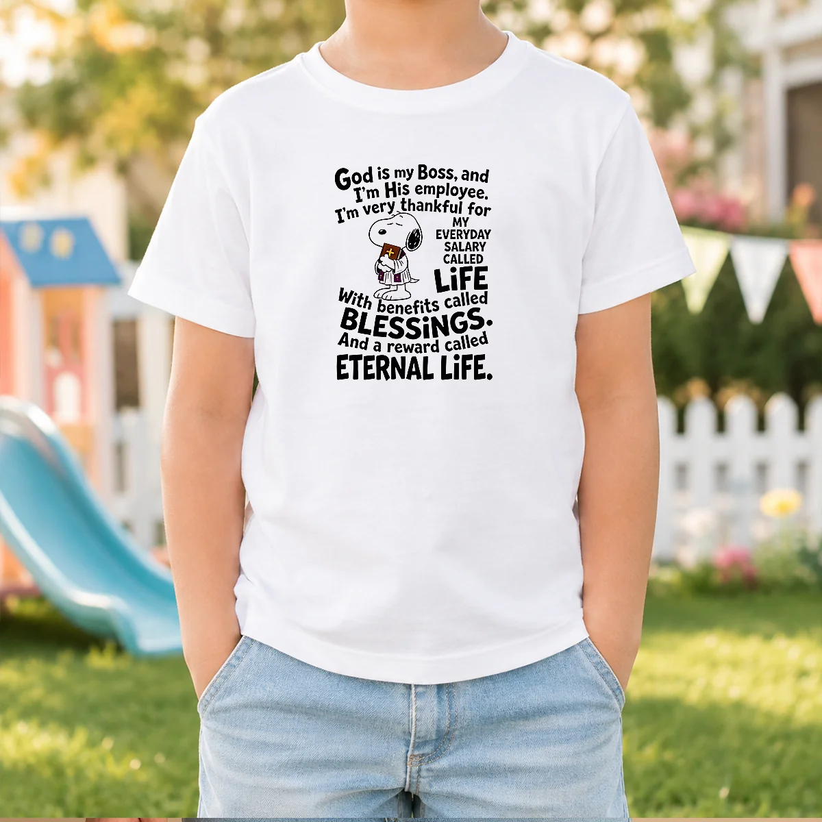 Hot God Is My Boss And Im His Employee Im Very Thankful For My Everyday Salary Called Life Shirt - Image 7