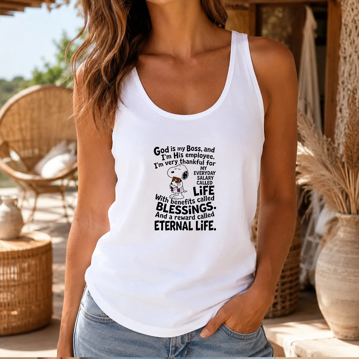 Hot God Is My Boss And Im His Employee Im Very Thankful For My Everyday Salary Called Life Shirt - Image 3