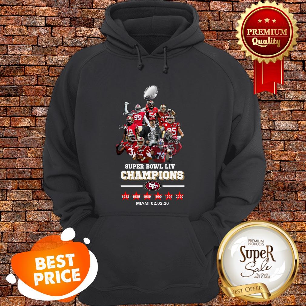 Super Bowl LIV Champions San Francisco 49ers Signatures Miami Shirt - Image 5