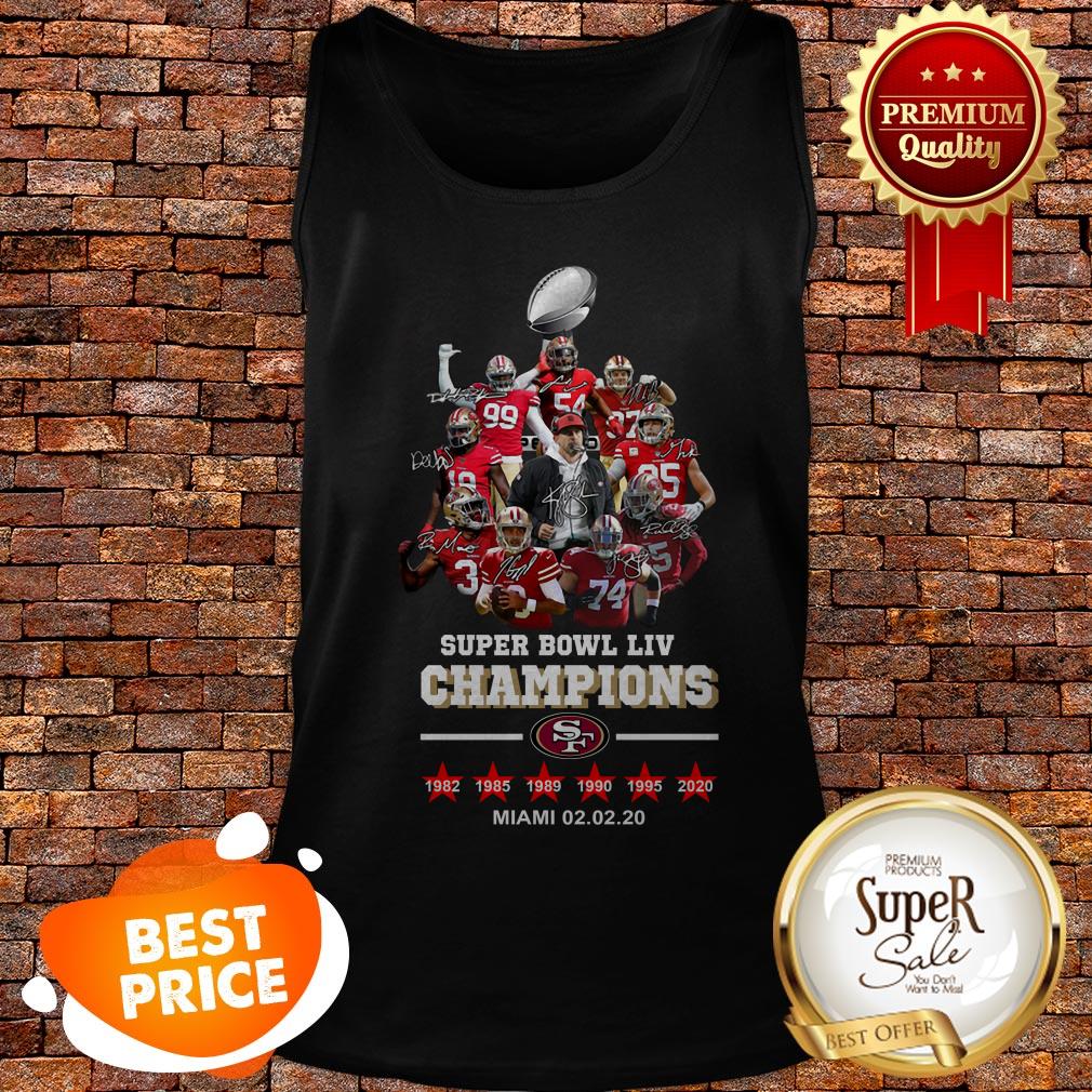 Super Bowl LIV Champions San Francisco 49ers Signatures Miami Shirt - Image 3
