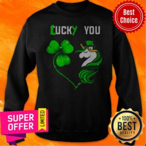 Alternative view of Official St. Patrick’s Day Unicorn Shamrock Lucky You Shirt