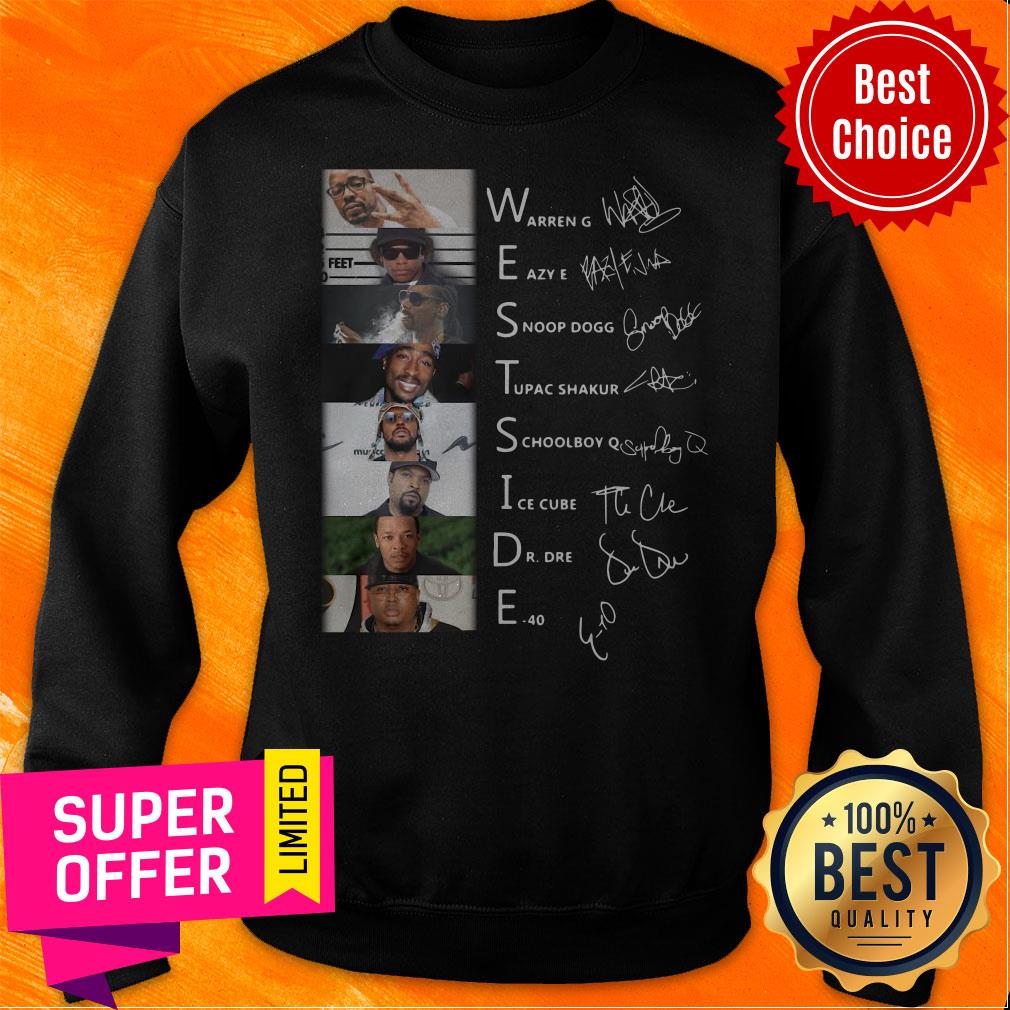 Top West Side Warren G Eazy E Snoop Dogg Signatures Shirt - Image 2